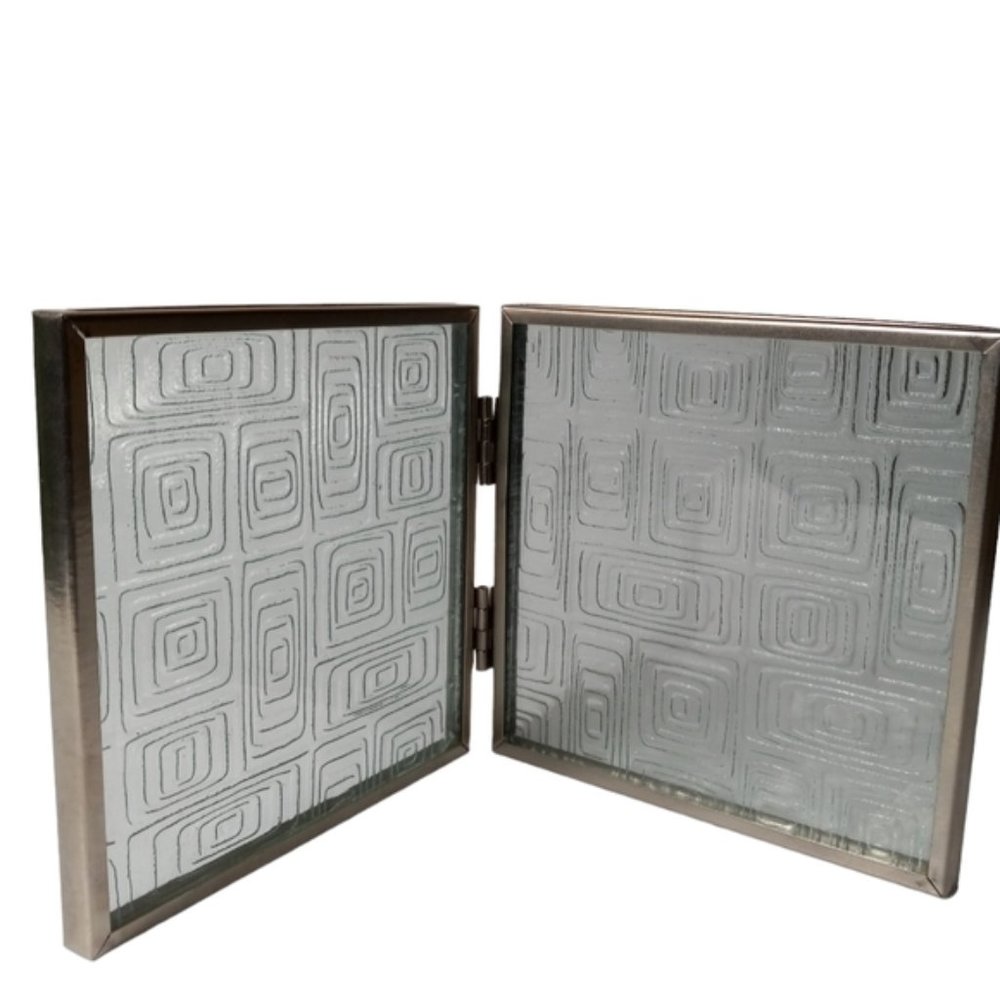 2 X REALLY NEAT Mid-Century Modern DESK Picture Frame Glass w/interesting design